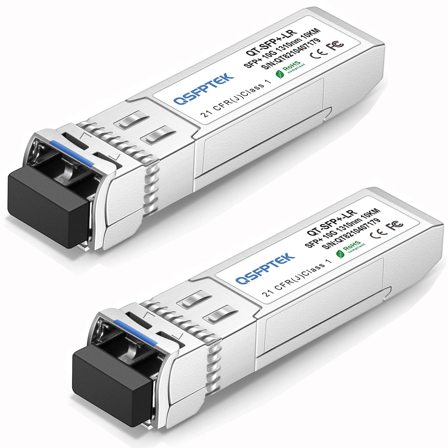 QSFPTEK 10GBASE-LR SFP Module, SFP+ 1310nm 10km Duplex LC SMF DOM Optical Networking Transceivers, MINI GBIC Compatible SFP-10G-LR, and Other Open