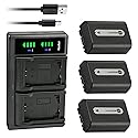 Kastar 3-Pack NP-FH50 Battery and LTD2 USB Charger Replacement for Sony DCR-SR36, DCR-SR37, DCR-SR38, DCR-SR40, DCR-SR42, DCR-SR45, DCR-SR46