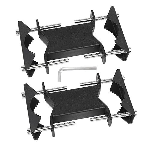 VANROUG 2 PCS Heavy Duty Antenna Mount Clamp, Wall Mount Antenna Mast Clamp V Jaw Bracket, TV Antenna Mounting Hardware for TV CB Ham Outside Home