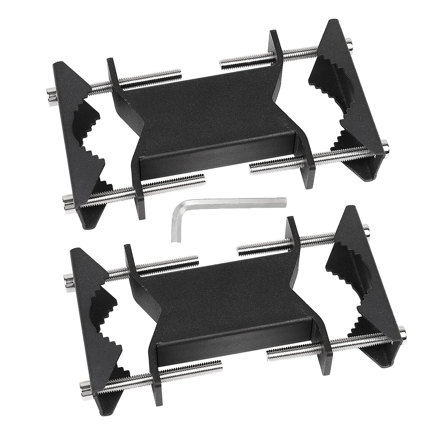 VANROUG 2 PCS Heavy Duty Antenna Mount Clamp, Wall Mount Antenna Mast Clamp V Jaw Bracket, TV Antenna Mounting Hardware for TV CB Ham Outside Home