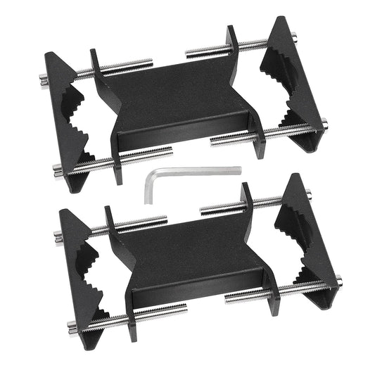 VANROUG 2 PCS Heavy Duty Antenna Mount Clamp, Wall Mount Antenna Mast Clamp V Jaw Bracket, TV Antenna Mounting Hardware for TV CB Ham Outside Home