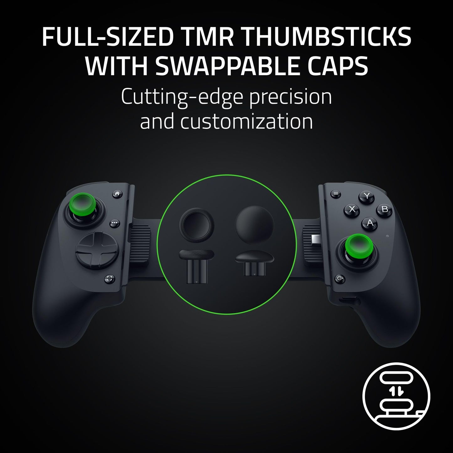Razer Kishi V3 Pro Gaming Controller for iPhone 15, 16, 17 Series, Android & iPad mini up to 8": Full Sized TMR Thumbsticks - Back Buttons - PC Remote
