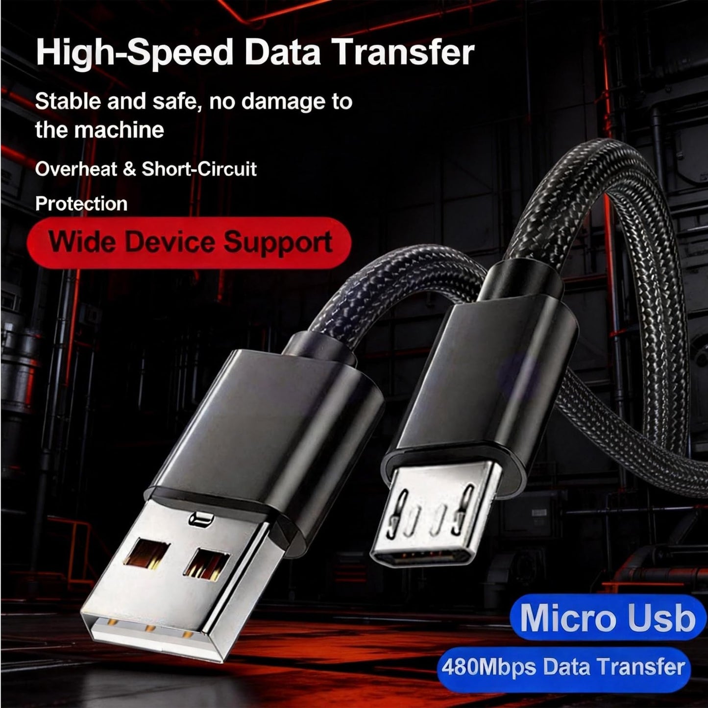 MICRO USB Charger Cable for Logitech MX Master 2S/ MX Anywhere 2S/ MK875/ MX Ergo/ K800/ G915 TKL, Corsair K57/ K63/ K83 Wireless Keyboard Mouse | 6.6