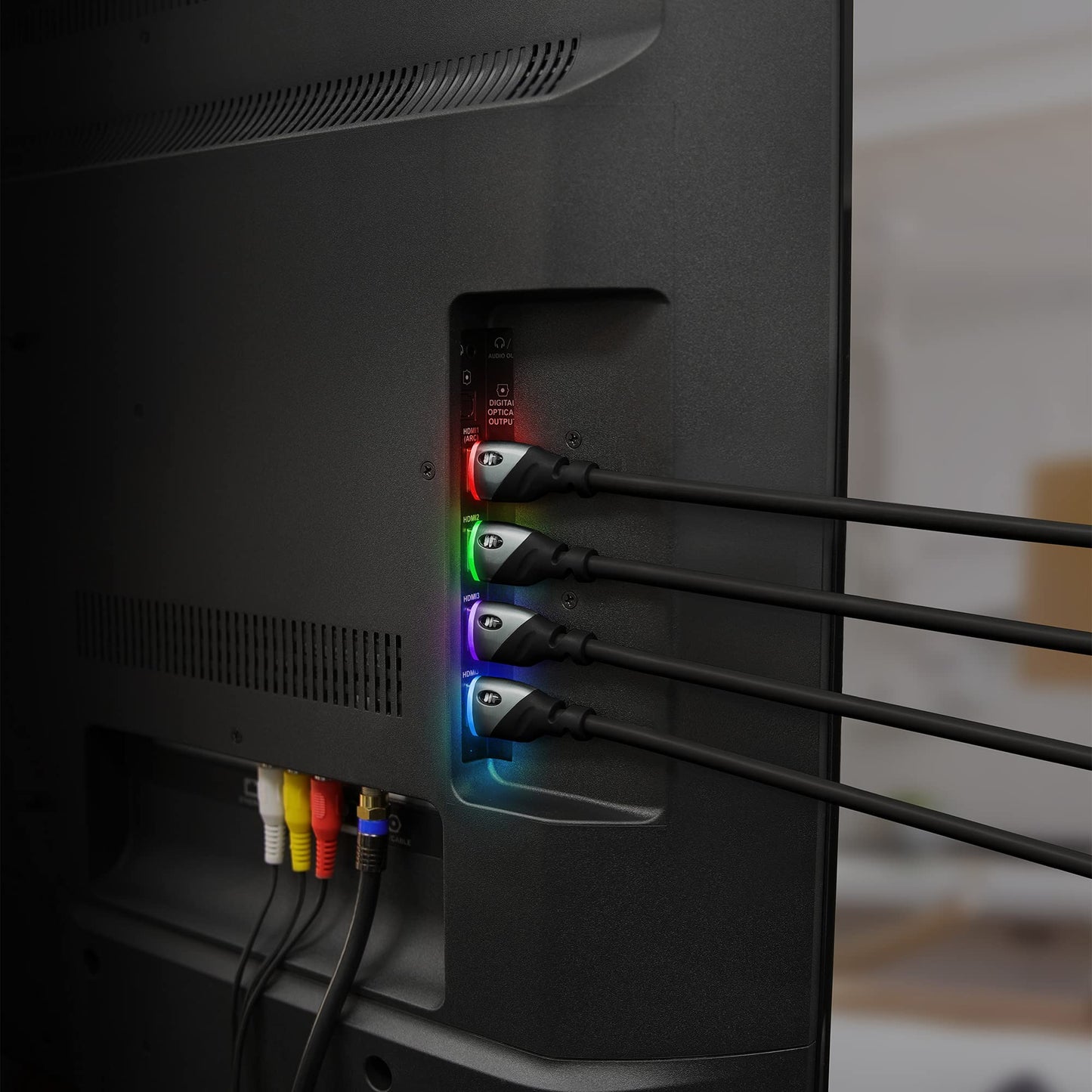 Monster 6ft High Speed 4K HDR Hdmi Cable with Built-in Blue Led Light, Gaming, Video, and Computer Cable