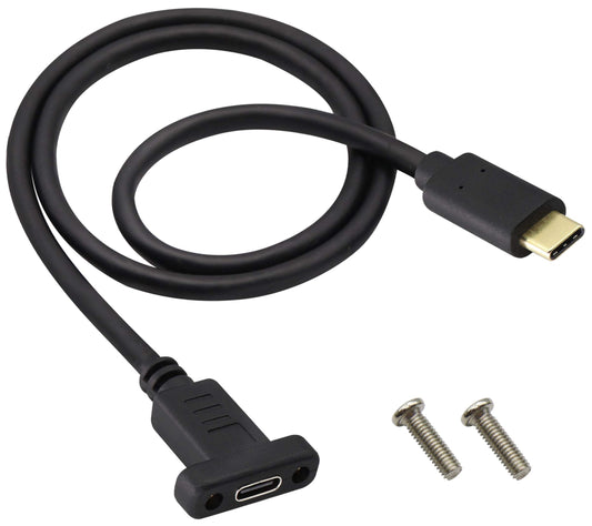 AAOTOKK Panel Mount Type C USB Extension Cable 4K&60hz 10Gbps USB 3.1Type C Male to Female Screw Panel Mount Cable,Supports Fast Charging,4K HD