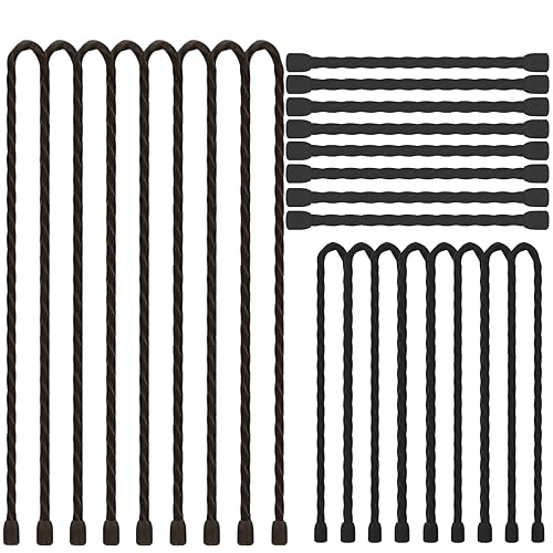 Generic 24PCS Black Silicone Cable Ties- Reusable Rubber Twist Ties Bendable Cable Ties for Bundling and Holding, All Purpose Cord Tie for Indoor