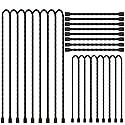 Generic 24PCS Black Silicone Cable Ties- Reusable Rubber Twist Ties Bendable Cable Ties for Bundling and Holding, All Purpose Cord Tie for Indoor