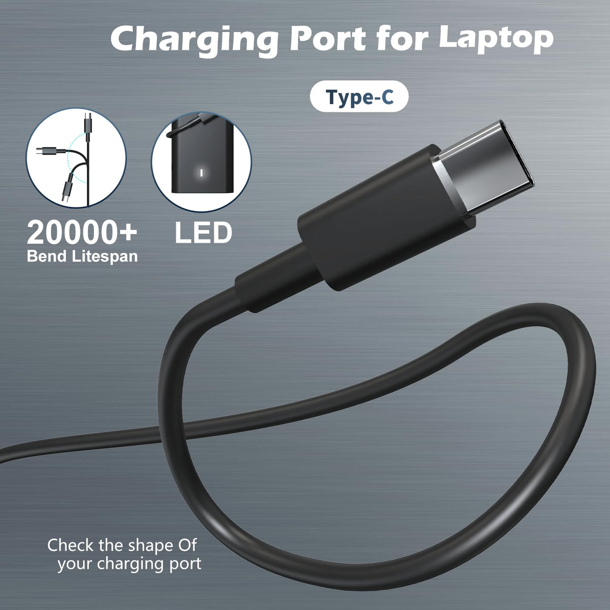 65W USB C Laptop Charger for Dell Pro 14 16 Plus/Latitude/XPS Power Cord