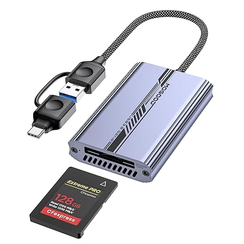 MOGOOD CFexpress Card Reader, USB 3.2 10Gbps CFexpress Type B Card Reader, USB C Portable Aluminum Memory Card Adapter Compatible with iPhone 17 Pro