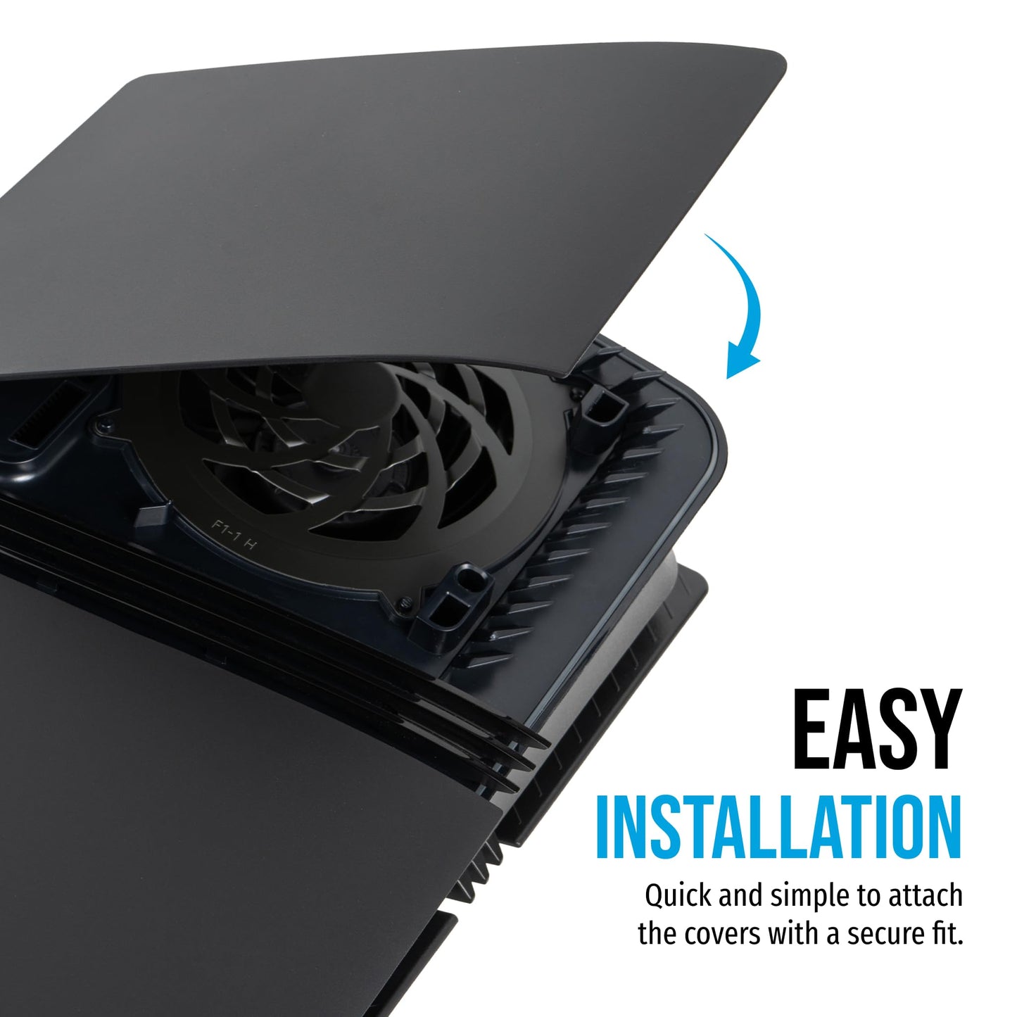 Glistco Black Plates Replacement Shell Compatible with PS5 Pro - Cover Plates for PS5 Pro Disc Edition (Matte Black)