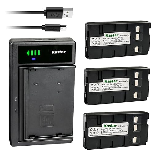 Kastar 3-Pack Battery and Smart USB Charger Replacement for Panasonic PV-L452 PV-L452D PV-L454 PV-L550 PV-L780D PV-L850 PV-L858 PV-D209 PV-430