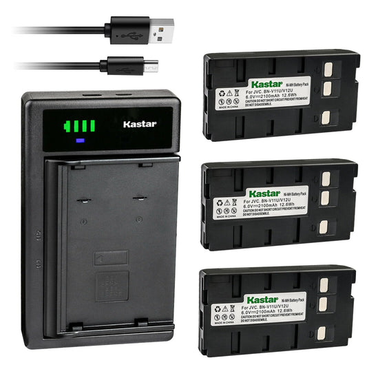 Kastar 3-Pack Battery and Smart USB Charger Replacement for Panasonic PV-L452 PV-L452D PV-L454 PV-L550 PV-L780D PV-L850 PV-L858 PV-D209 PV-430