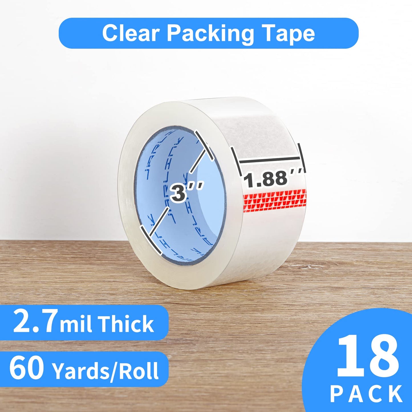 JARLINK 18 Rolls Clear Packing Tape, Heavy Duty Packaging Tape