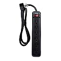 Prime Wire & Cable PB922009 6-Outlet Power Strip with Right Angle Plug and 14-3 SJT 3-Feet Cord,Black