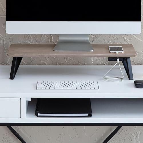 Anji Mountain Monitor Stand - Desktop Organizer & Laptop Riser, Ergonomic Monitor Riser, Space-Saving Monitor Stand for Desk, Durable Construction
