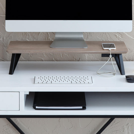 Anji Mountain Monitor Stand - Desktop Organizer & Laptop Riser, Ergonomic Monitor Riser, Space-Saving Monitor Stand for Desk, Durable Construction