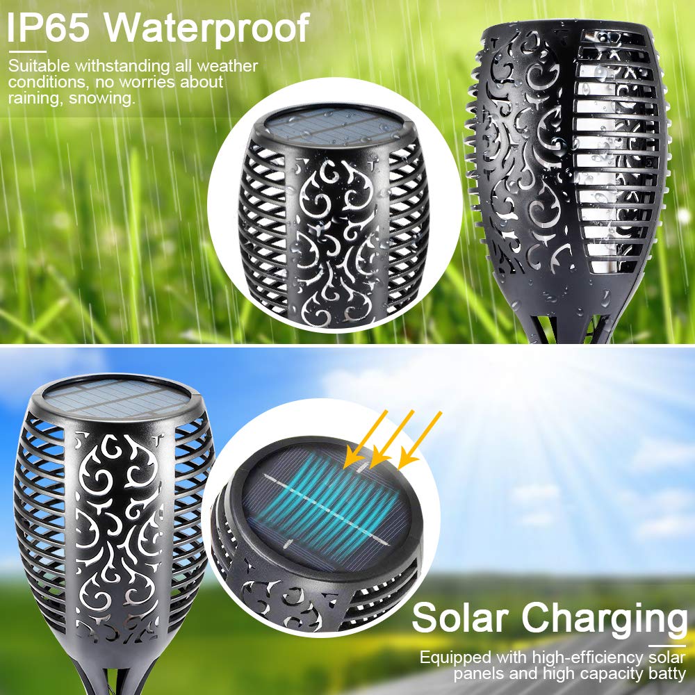 EOYIZW Solar Lights Outdoor, 4 Pack Premium 99 LEDs Purple Halloween Decorations Solar Lights - IP65 Waterproof Garden Outdoor Decor for Halloween
