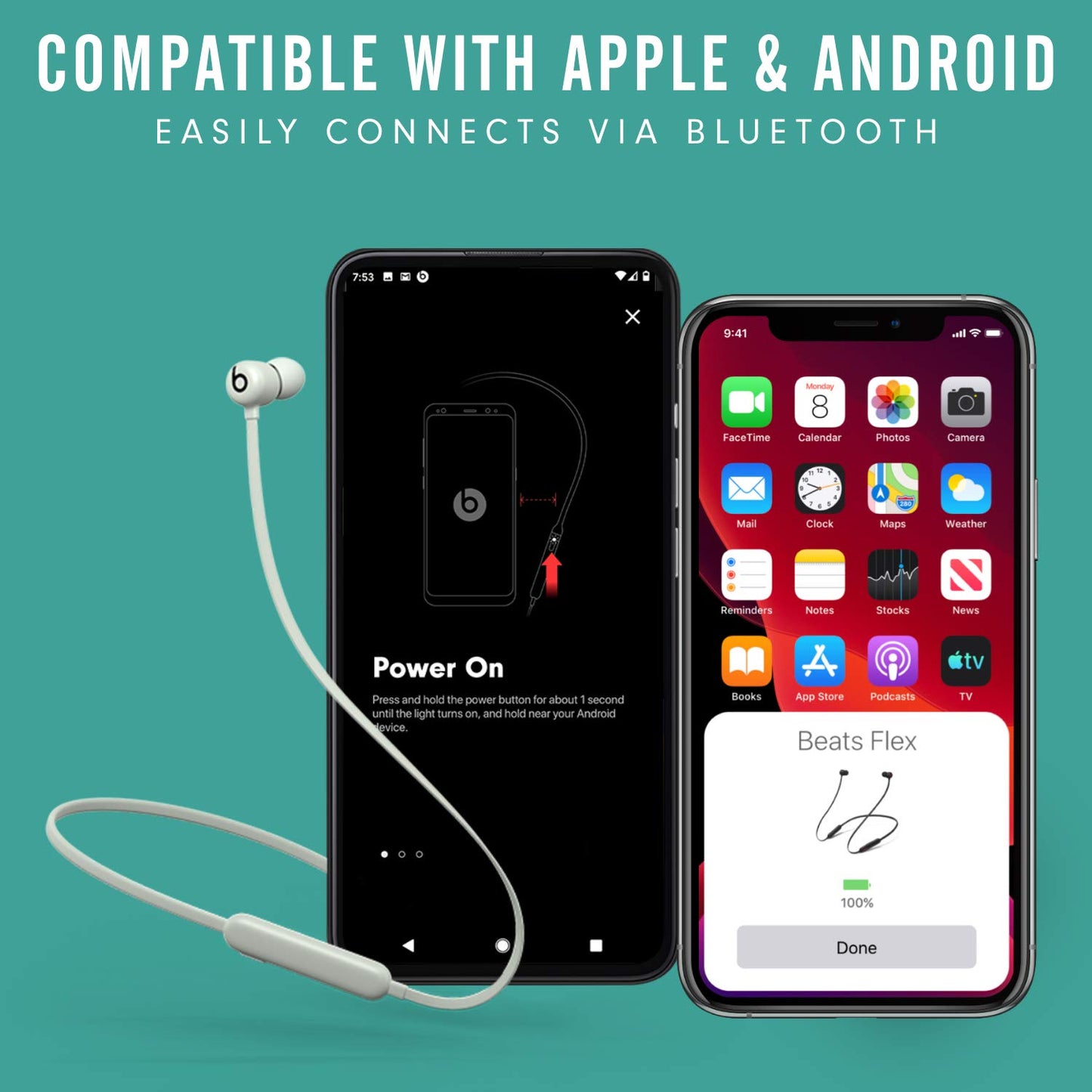 Beats Flex Wireless Earbuds - Apple W1 Headphone Chip, Magnetic Earphones, Class 1 Bluetooth, 12 Hours of Listening Time, Built-in Microphone - Smoke