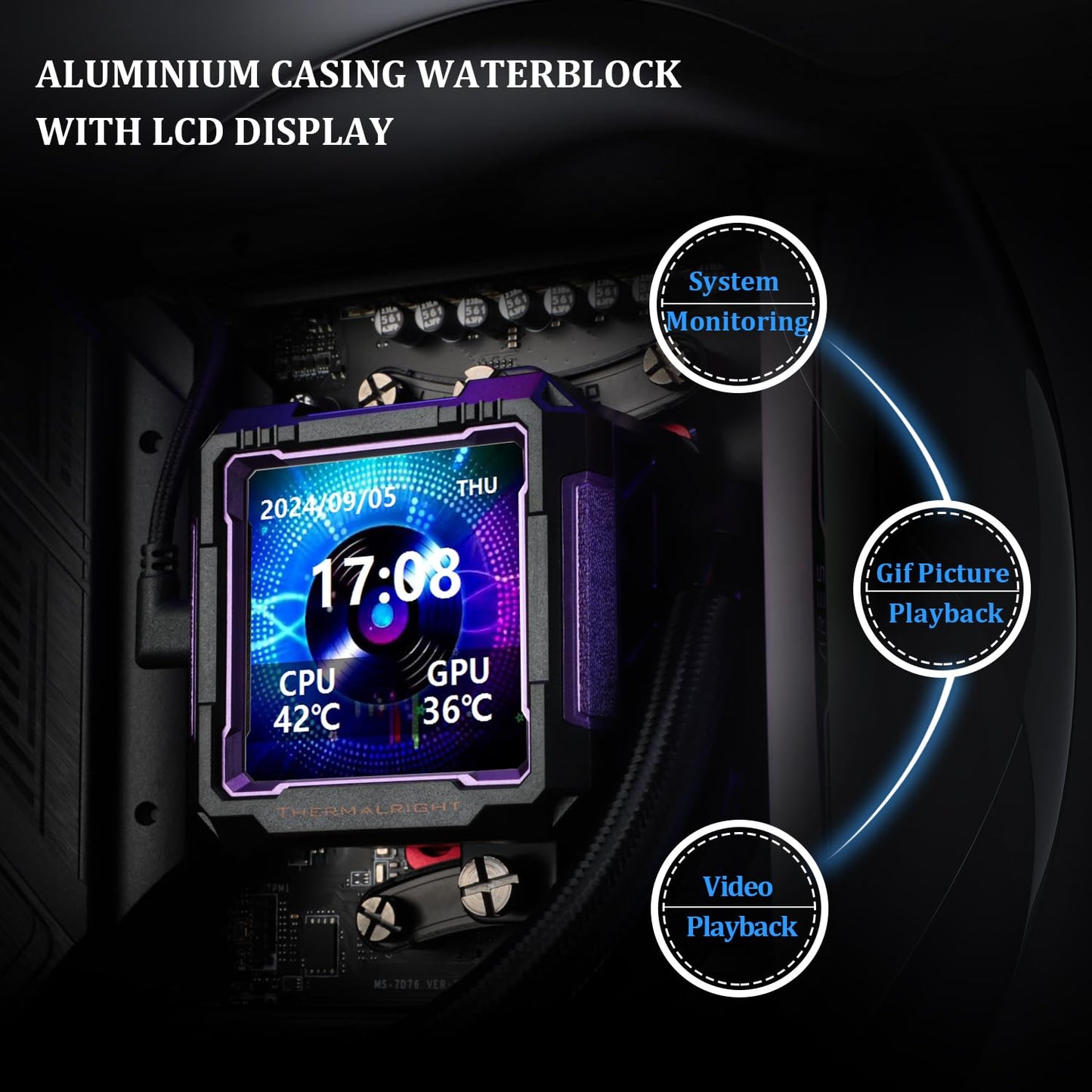 Thermalrlght FW PRO 360 ARGB Black CPU Water Cooler,3 PWM Fans Water Cooling System with 2000PRM,for AM4/AM5&Intel LGA1851/1700, Magnetic Detachable