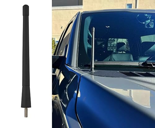 EACCESSORIES EA 7" inch Short Rubber Black Stubby Antenna Mast Power Rod Radio AM/FM for Cars, Trucks, SUVs, Sedans - Waterproof, Easy Installation