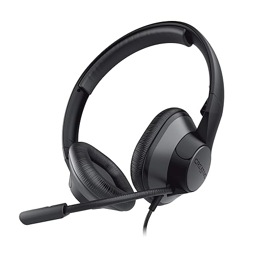 Creative HS-720 V2 USB Digital Audio On-Ear Headset with Noise-Cancelling Condenser Boom Mic, Inline Mic Mute/Calls/Volume Control and Mic-Monitoring