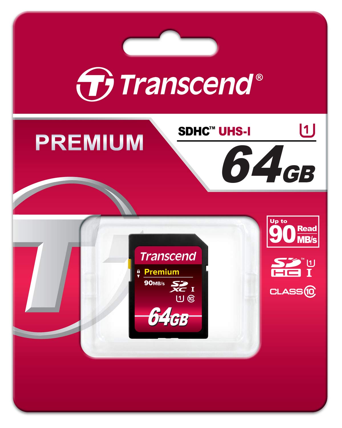 Transcend 64GB SDXC Class 10 Uhs-1 Flash Memory Card Up to 60MB/S (TS64GSDU1)