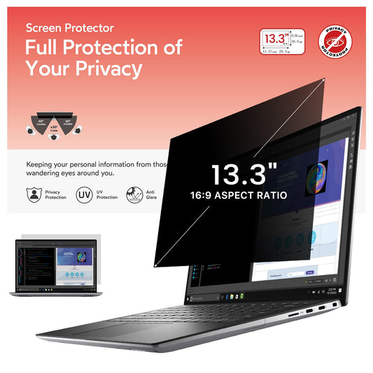bersem 13.3 Inch Laptop Privacy Screen for 16:9 Ratio Computer Monitor Removable Anti Glare Blue Light Filter for laptop privacy screen 13.3 inch