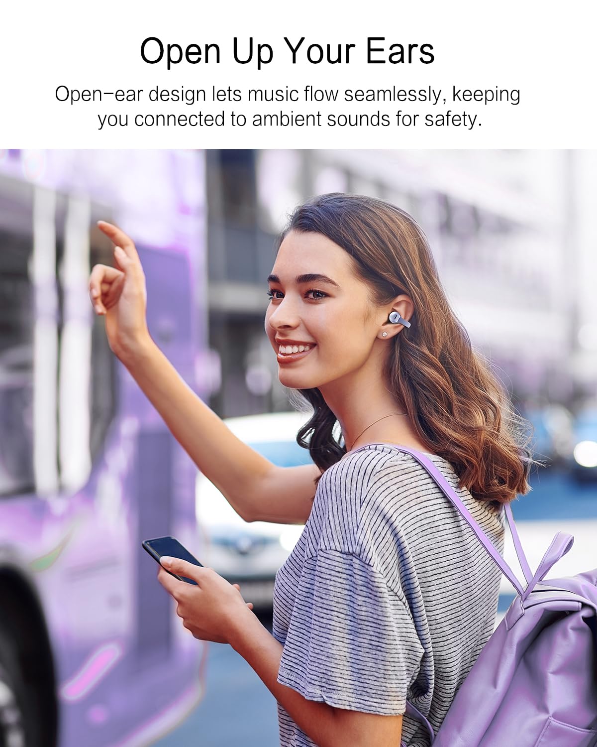 NEOQOQO A50 Clip on Earbuds, Bluetooth 6.0 Wireless Open Ear Headphones w/5.3g Weightless Comfort,48H Playtime,3D Soundstage,Clear Call