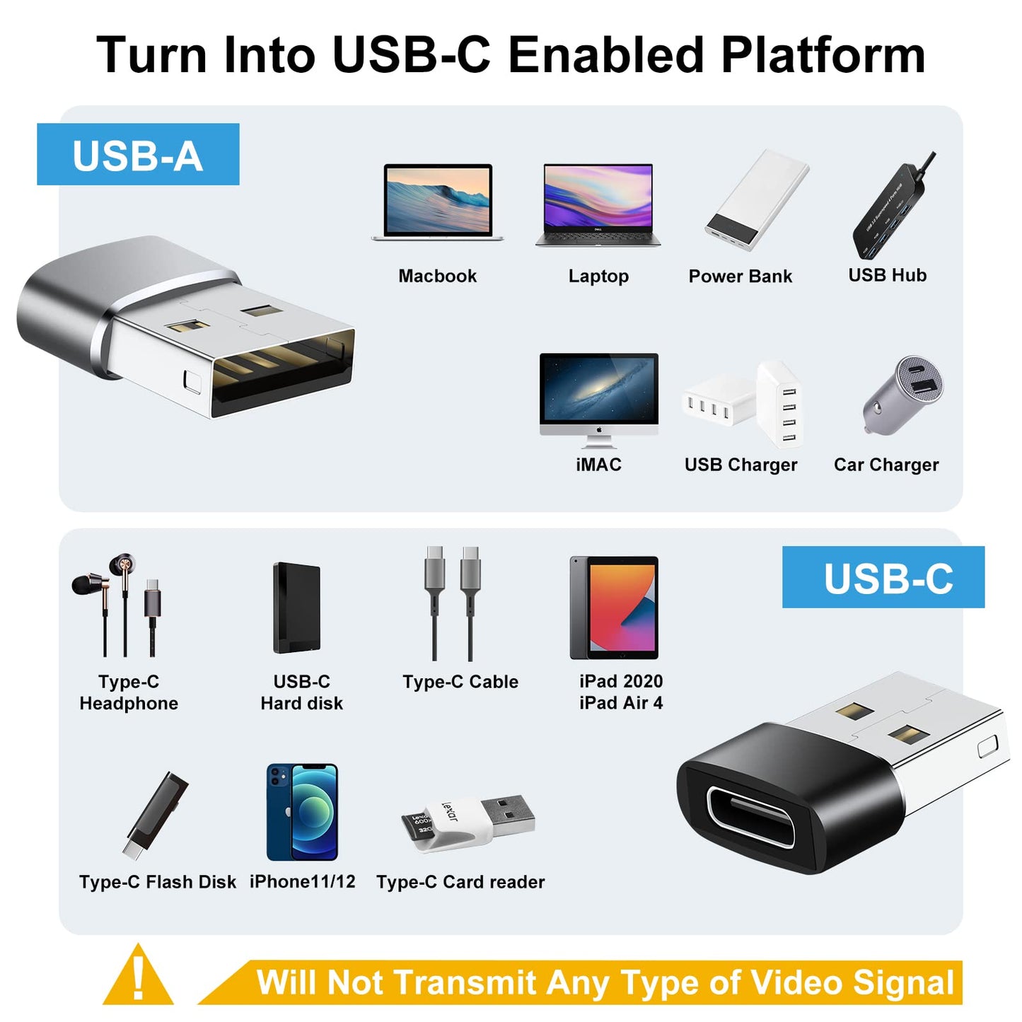 BaseNew USBC to USB Adapter 8 Pack,USB to USB C Adapter,USB-A Type-C Male Female OTG Adaptor,USBA USBC Adapter Set for iPhone 17 16 15,MacBook…