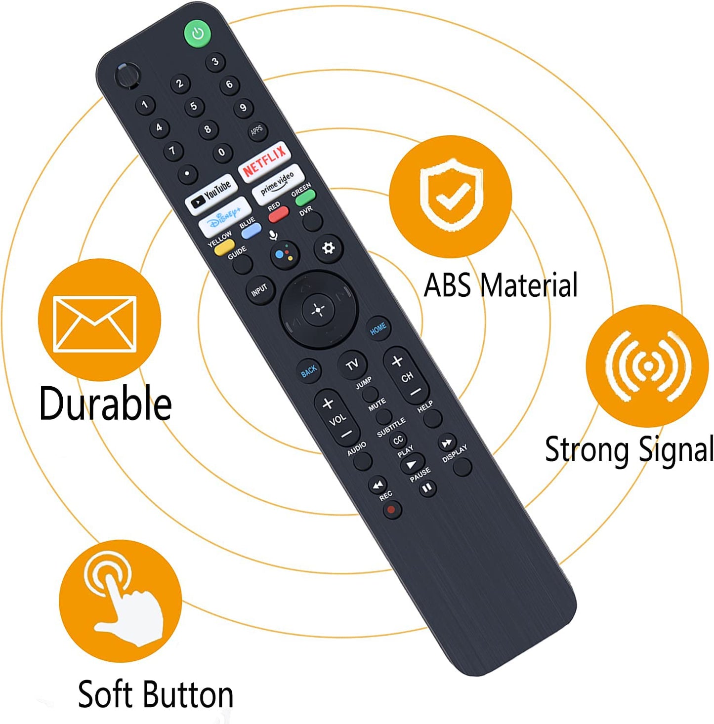 RMF-TX520U Replacement Voice Remote Control for Sony Smart Bravia TV XR77A80J KD65X80J XR65A80J XR65A90J XR55X90J XR55A80J KD55X80J KD85X85J XR65A80CJ