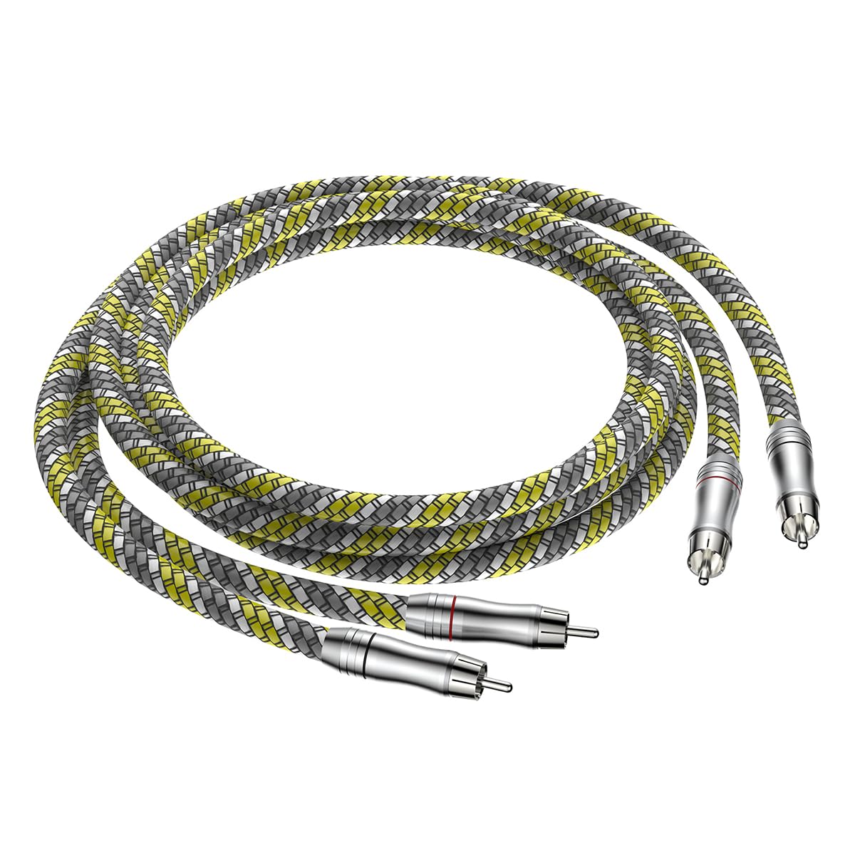 Viborg Audiocrast A52 Hi-End RCA to RCA Audio Cable 6.6FT/2M OFC Silver-Plated 2RCA HiFi Cable for Home Theater, DVD, CD, Amplifier