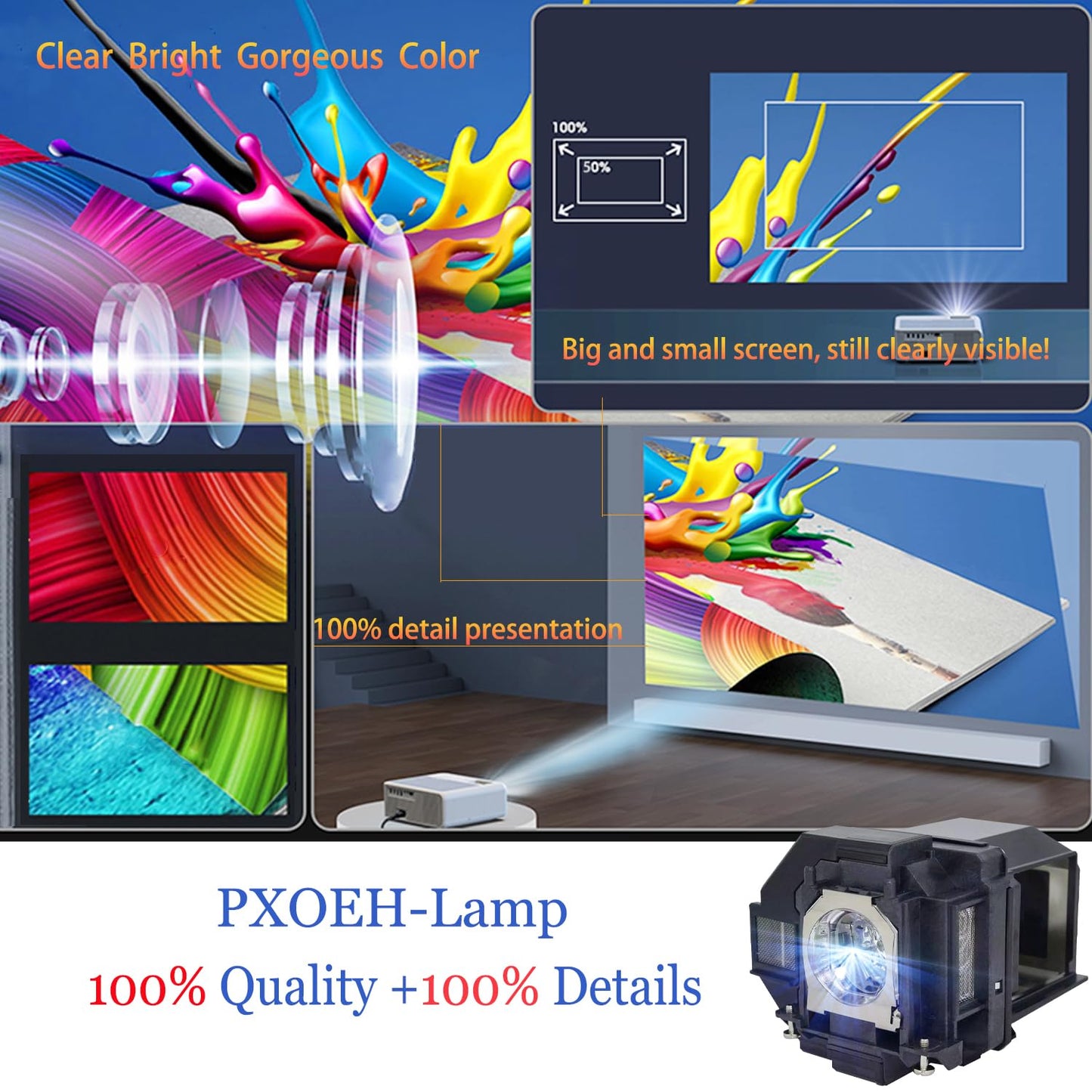 PXOEH ELP-LP97 V13H010L97 for Epson Powerlite Home Cinema 2200 2250 1080 880 EX3280 VS260 EX9230 EX9240 EX5280 EX7280 Powerlite X49 W49 982W E20 U50