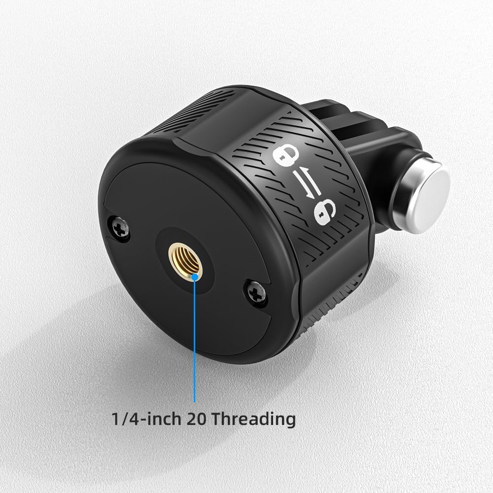SUREWO Quick Release Base Mount for Go Pro,Magnetic 1/4 inch 20 Camera Mount Compatible with Go Pro Hero 12 11 10 9 8 7 6 5 Black,DJI Osmo Action 5