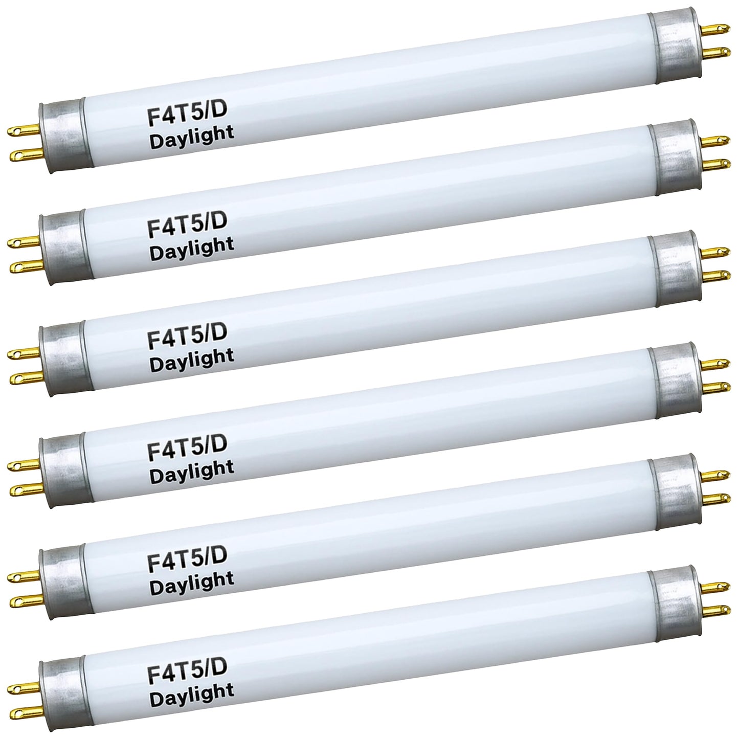 OHLECTRIC 6 Pack - F4T5/D Flourescent Light Bulbs Non-Dimmable - 6 inches Under Cabinet Bulb 6500K Daylight White 4 Watt Tube Bulb