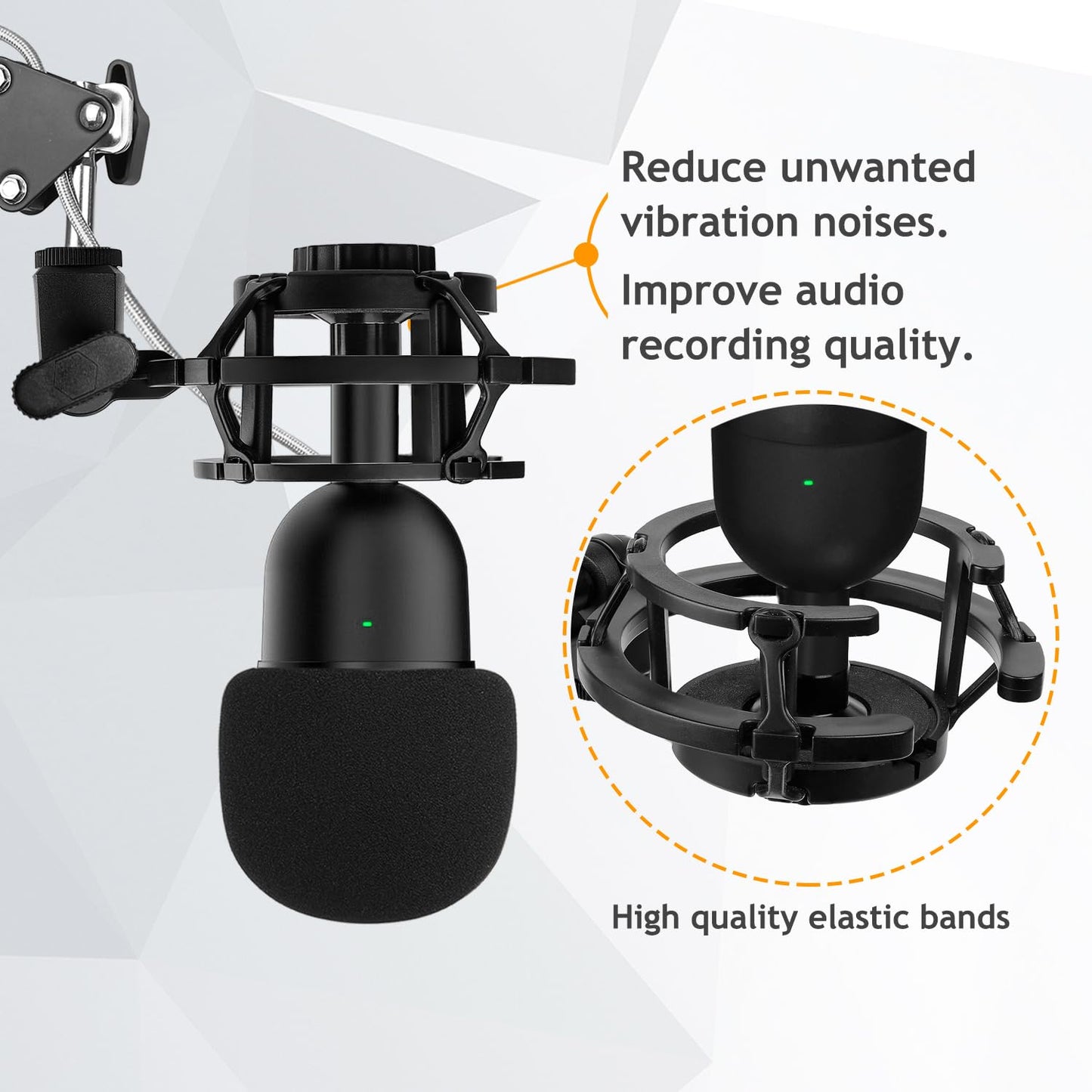 Razer Seiren Mini Boom Arm Mic Stand with Pop Filter, Shock Mount, Upgraded Heavy Duty Clamp, Adjustable Suspension Scissor Boom Arm Stand for Razer