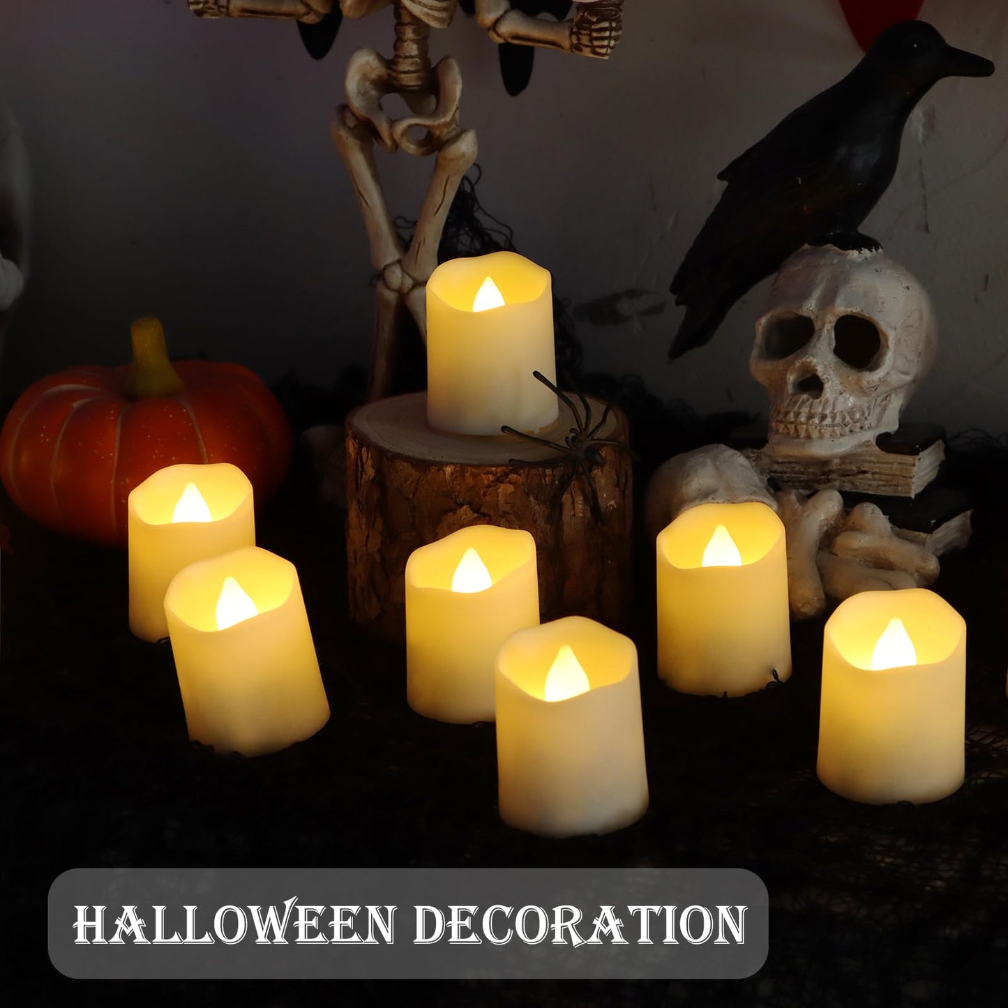 FPOO Rechargeable Flameless Tea Lights Candles with Timer & Remote, 12pcs Flickering LED Votive Candles with 2 USB Charging Cables, Warm White Light