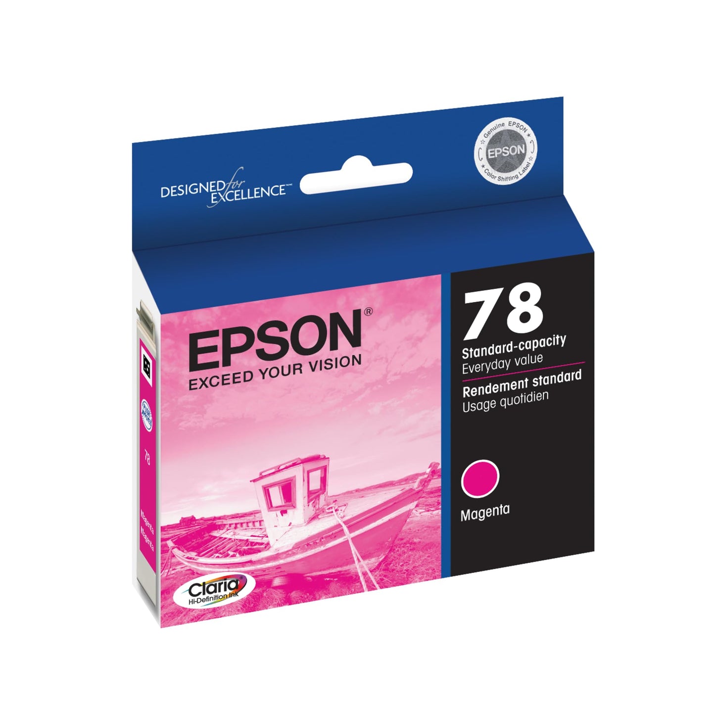 Epson 78 Claria Hi-Definition Ink Standard Capacity Magenta Cartridge (T078320) Works with Artisan 50, Photo R260, R280, R380, RX580, RX595, RX680