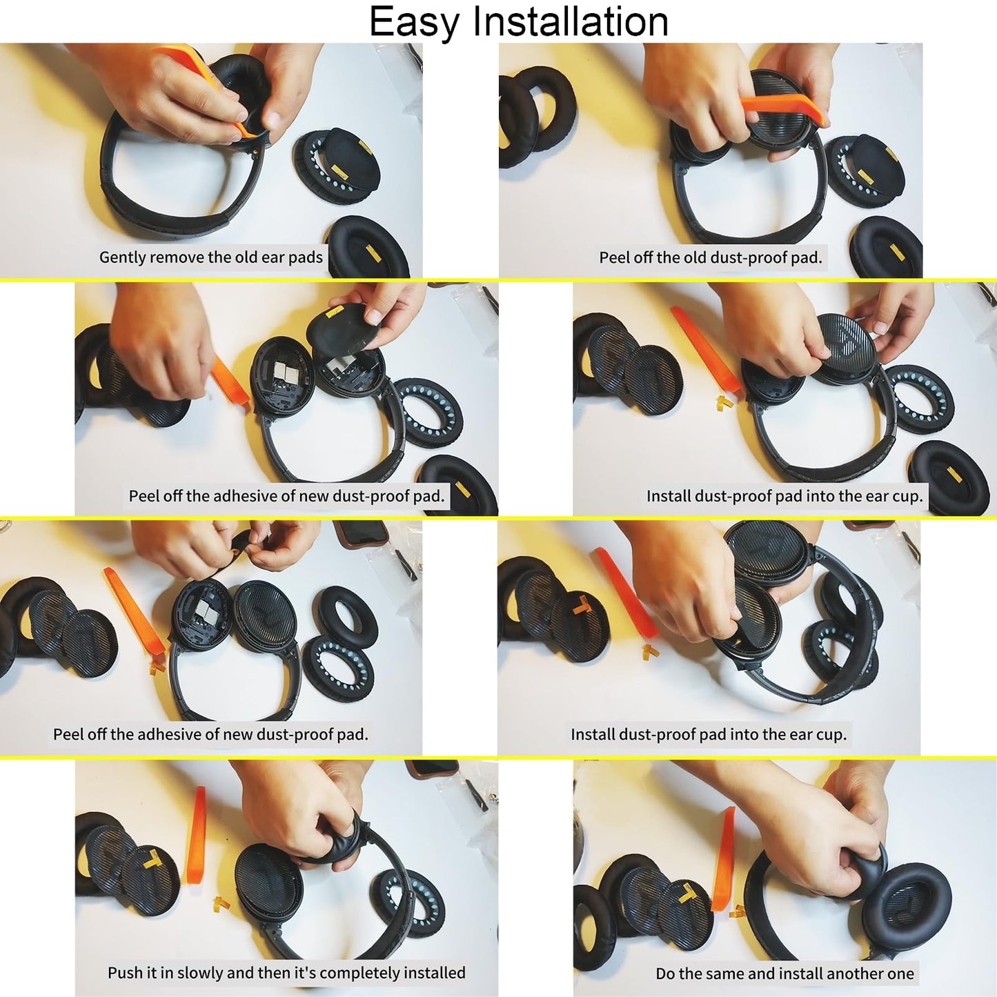 QC35 Ear Pads - Replacement Earpads Ear Cushions for Bose QuietComfort 35 II and QC35 Headphones & More(Black)