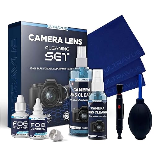 ULTRAVUE’s Ultimate Camera Lens Cleaning Kit -Camera Lens Cleaner, Lens Pen, Fog Stopper, and Microfiber Cloths - Camera Cleaning Kit - Lens Blower