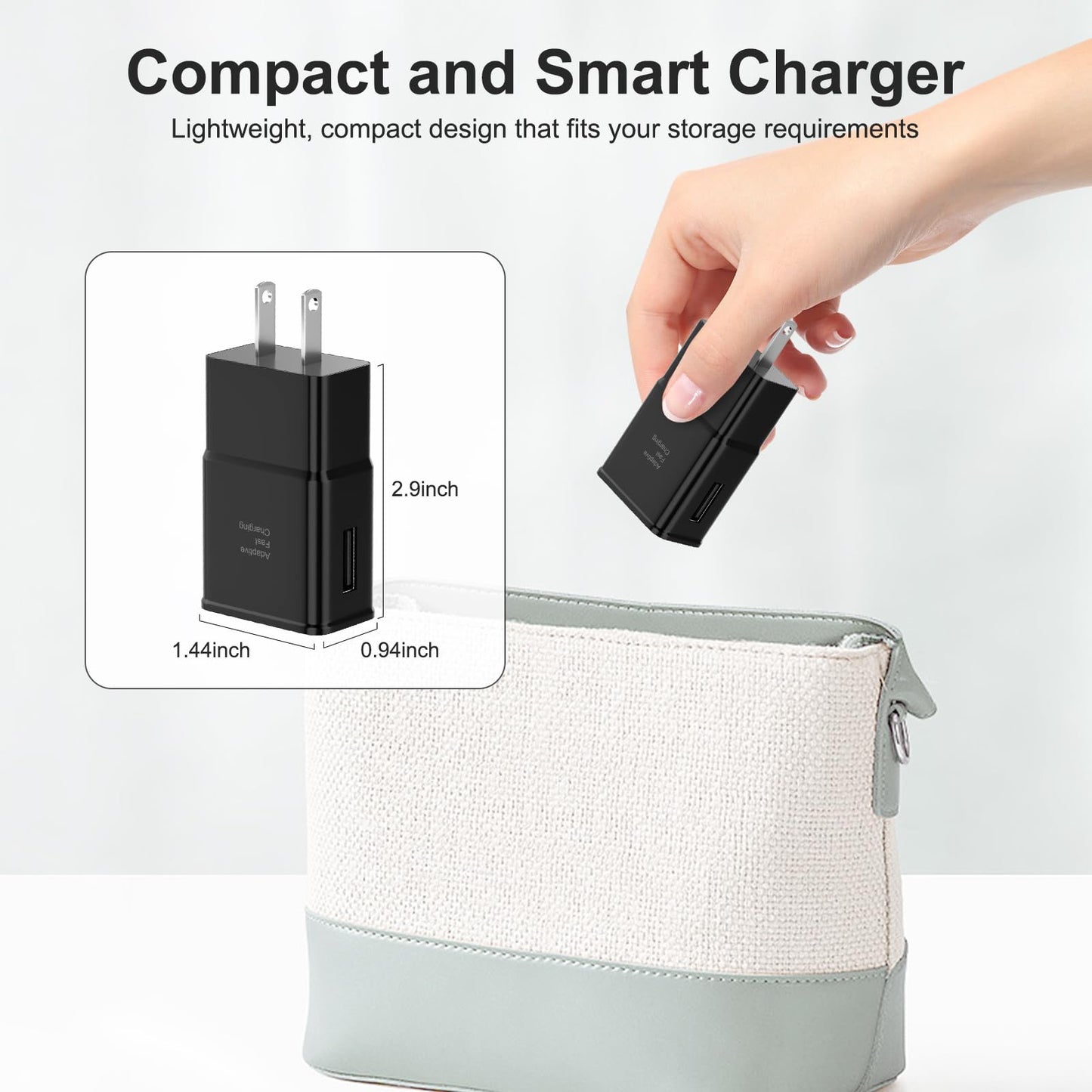 Samsung Adaptive Fast Charging USB Wall Charger Adapter for Samsung Galaxy S26/S26 Ultra/S26+/S25 Ultra/S25/S25+/S25/s24/s23S8 S9 / Edge/Plus/Active