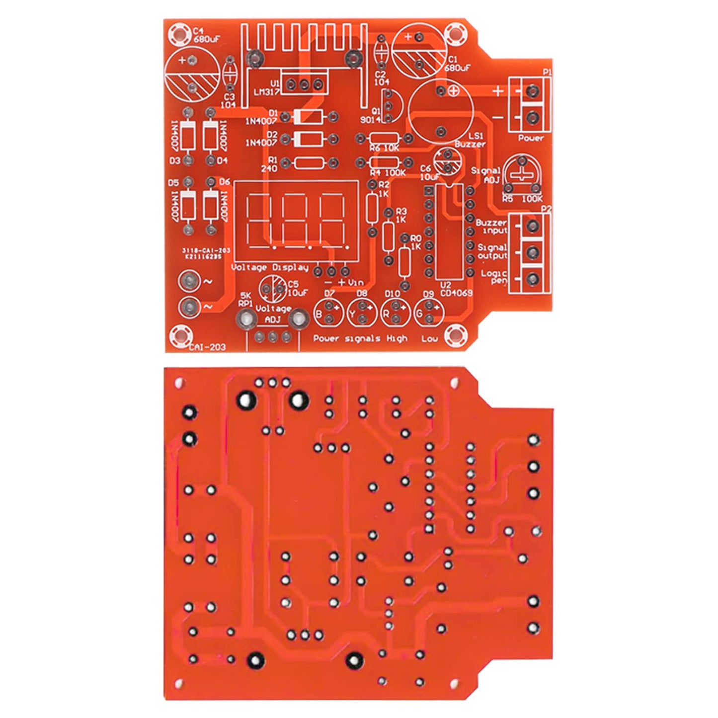 Alinan 2pcs LM317 DIY Kit Adjustable Regulated Voltage 110V to 1.25V-12.5V Step-Down Power Supply Module PCB Board Electronic Kits