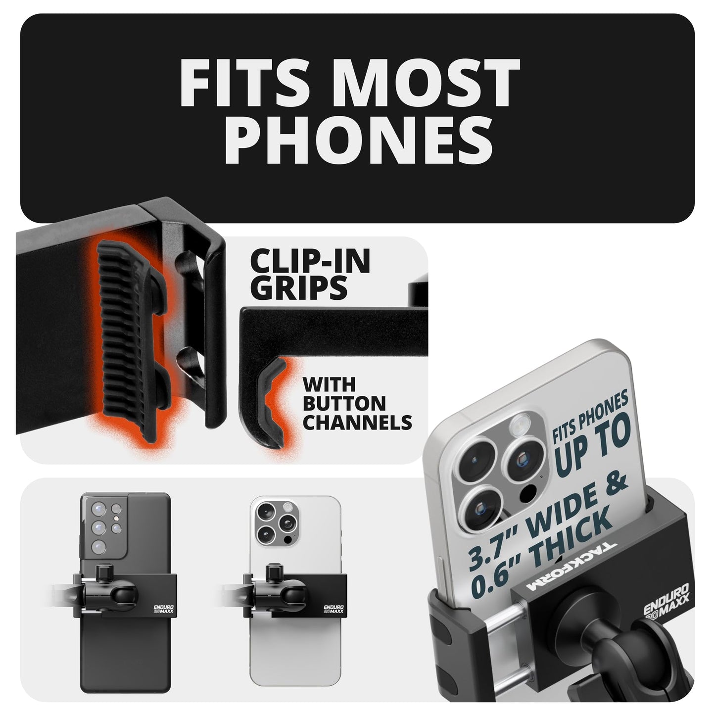 Tackform Link Vent Mount Universal Phone Holder - Compatible with 2020-2025 Ford Transit (Excluding Connect) | Not for Use with Factory 12" Screen |