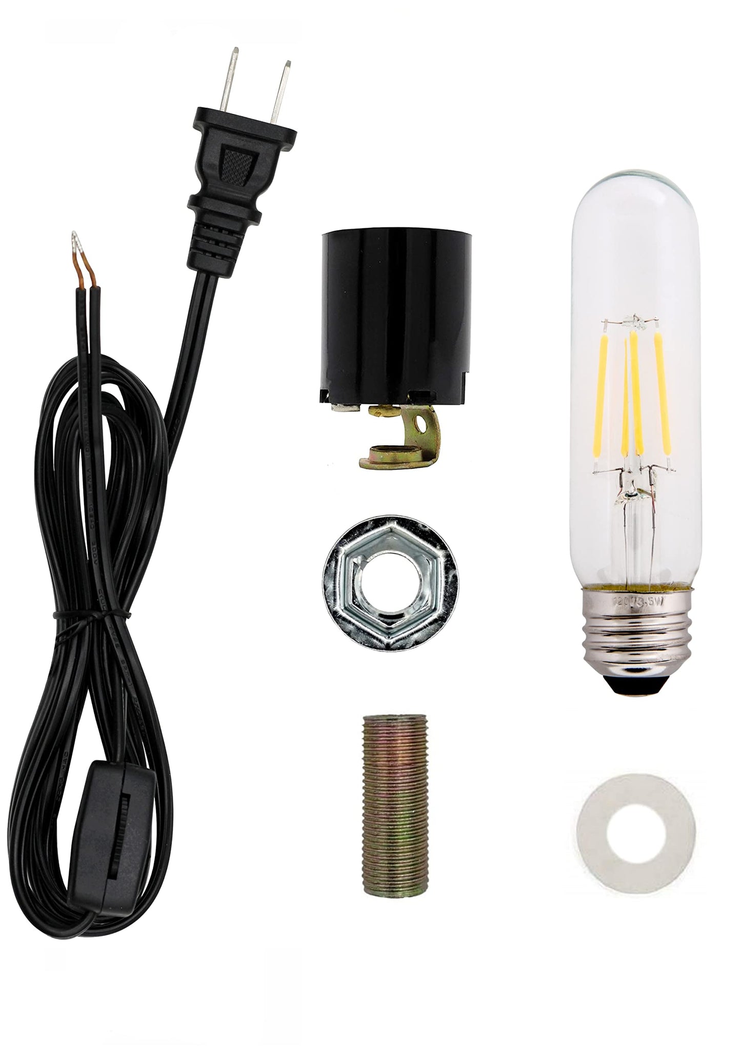 Creative Hobbies Large Ceramic Christmas Tree Wiring Kit with 3.5 Watt LED Bulb - Standard (Edison) Base Socket - Perfect for Lighting Large Size
