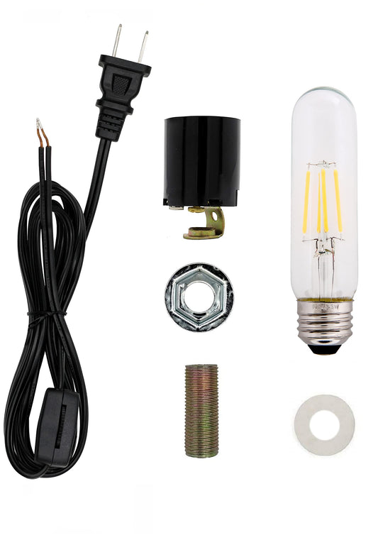 Creative Hobbies Large Ceramic Christmas Tree Wiring Kit with 3.5 Watt LED Bulb - Standard (Edison) Base Socket - Perfect for Lighting Large Size