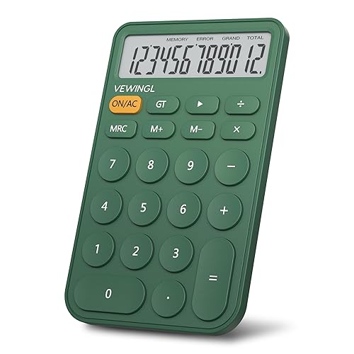 VEWINGL Standard Calculator, 12 Digit Large Display Desktop Calculator with Big Buttons for Office, School, Home & Business