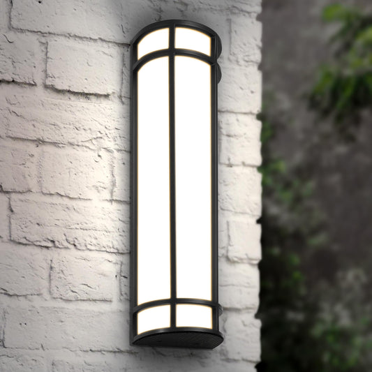 ASD LED 24" Half Cylinder Wall Light Fixture, Outdoor Patio Sconce | 3CCT, Stainless Steel, Waterproof, Energy Star, ETL Listed | 24W 1970LM