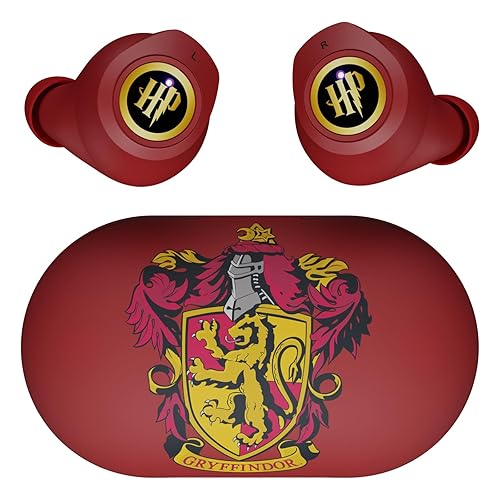 iJoy Harry Potter Gryffindor Wireless Bluetooth Earbuds with Charging Case, Built-in Mic, 30 Hr Playtime, Officially Licensed | Harry Potter Gifts…