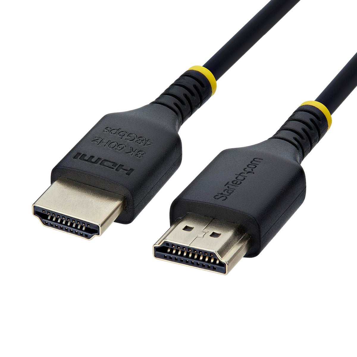 StarTech 1.6ft Slim Ultra High Speed HDMI Cable, 8K 60Hz, HDR10+, 48Gbps