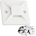 Super-Adhesive X-Large Cable Tie Mounts 100 Pack For Fast, Frustration-Free Wire Management. Anchor These Zip Tie Bases Tools-Free With Sticky Backs