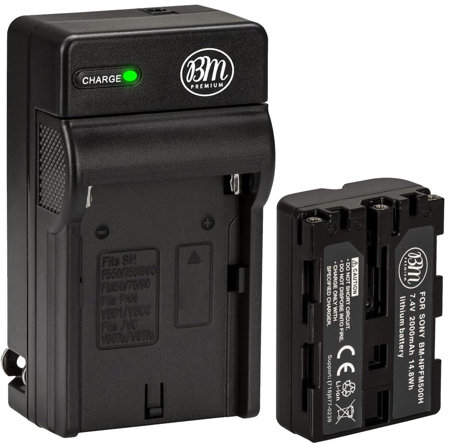 BM Premium NP-FM500H Battery and Charger for Sony Alpha a68, a77II, SLT-A57, SLT-A58, SLT-A65V, SLT-A77V, SLT-A99V, SLT-A200, A300, A350, A450, A500